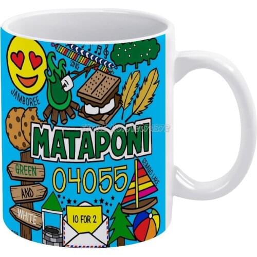 Coffee Mugs Ceramic Mug Tea Cup Custom Cup Personalized Maman Gift Camp Summer Camp Campfire Rope Burn Jamboree Gold Feathers 1