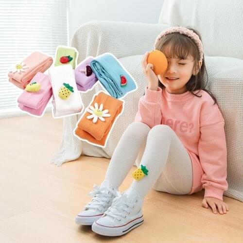 Girls' Pantyhose spring and autumn new childrens fruit candy color leggings childrens outer wear foreign-style baby pantyhose