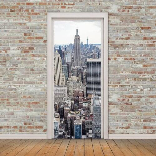 3D creative Empire State Building door stickers wall stickers self-adhesive waterproof removable