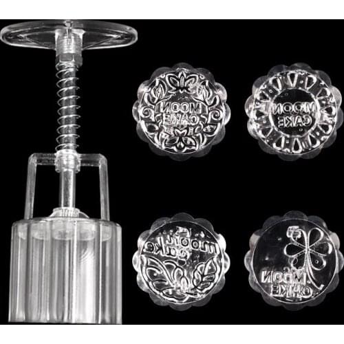 50g round transparent alphabet hand-pressed moon cake baking tool mold crystal moon cake mold