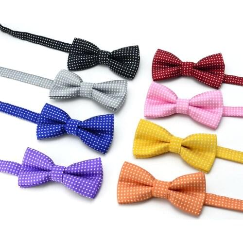 Hot New Children Formal Polyester Jacquard Bow Tie Kids Classic Dot Bowties Colorful Butterfly Wedding Party Bowtie Tuxedo Ties