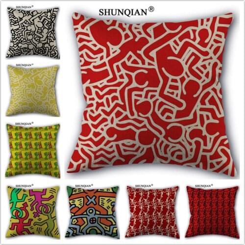 Linen Cotton Dancing cartoon villain Pillow Cover Custom Print Home Decorative Pillows Cases 45x45cm one side WJY421-4