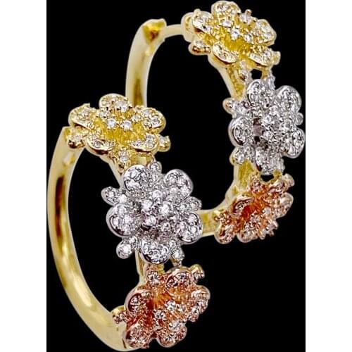 Lanyika Fashion Jewelry Artistic Fortunate Graceful Sunflower Micro Plated Party Romantic Earrings Banquet Daily Best Gift