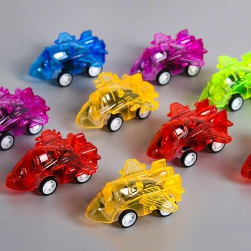 10Pcs Kindergarten Childrens Toy Transparent Mini Car Plane Fighter Jet Festival Birthday Party Supplies Gift Personality Props
