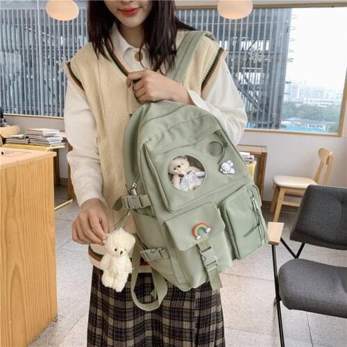 2021 Korean Style Fashion Womens Backpack Multi-pocket Large Capacity School Bags For Girls Nylon Waterproof Travel Bags