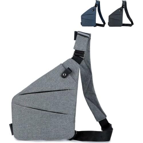 Mens chest bag leisure sportsbag digital storage Oxford cloth gun bag multi-function business personal shoulder anti-theft bag