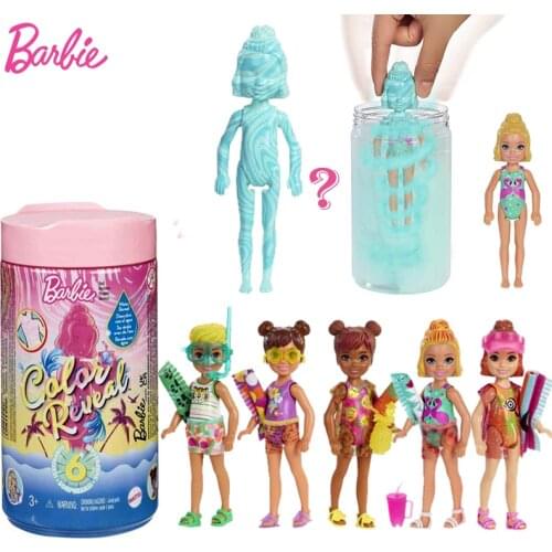 Original Barbie Mermaid Dolls Surprise Blind Box Toys for Girls Color Reveal Boneca Baby Doll Toys Discoloration Toy Accessories