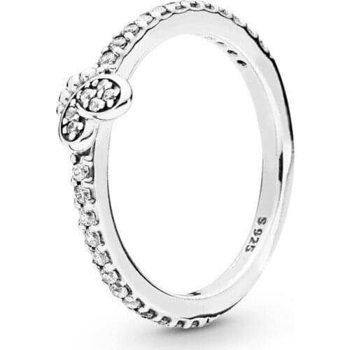 Authentic 925 Sterling Silver Bedazzling Butterfly Fashion Ring For Pandora Women Bead Charm Gift DIY Jewelry