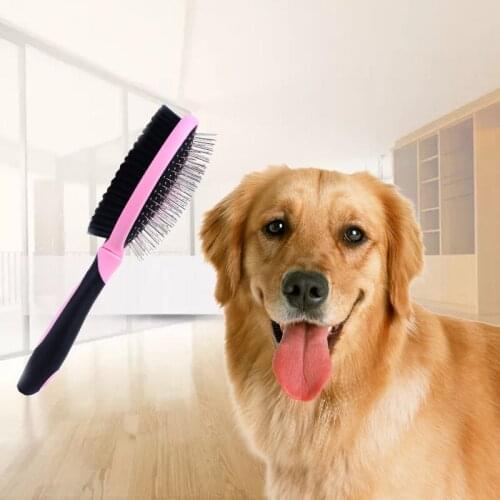 Manufacturers direct sales hot style double comb pet dog fur brush cleaning supplies