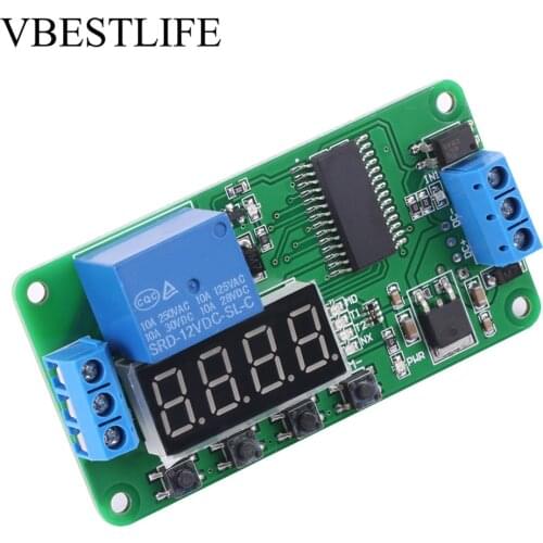 DC 12V Time Delay Relay Module Digital Display Programmable Timer Switch Trigger 1 Channel Controller PLC LED Timer Relays Board