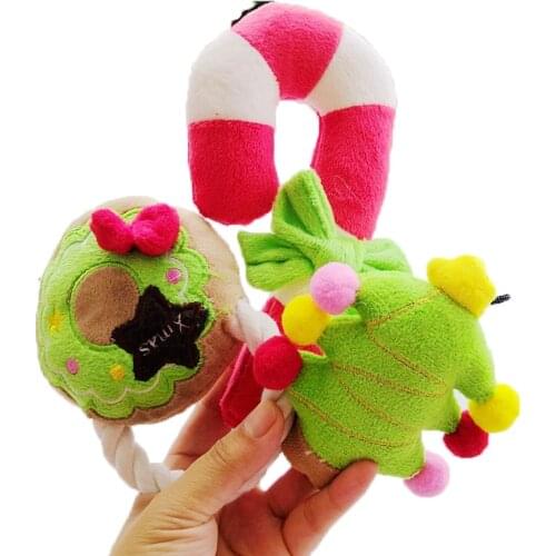 Christmas Squeak Tree Cute Toy For Dogs Pet Interactive Squeak Puppy Plush Rope Yorkshire Chihuahua Small Puppy Animal Goods Pug