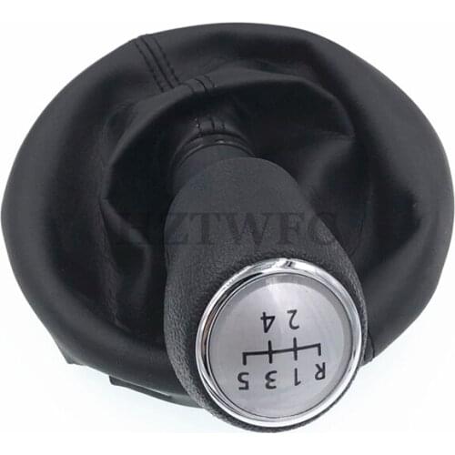 High Quality 5 Speed Gear Stick Shift Knob Frame Boots Black For VW Transporter T5 T6
