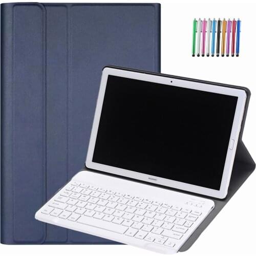Smart Cover with Detachable Wireless Keyboard for Samsung Galaxy Tab S6 Lite 10.4 P610/P615 Tablet PU Leatehr Case+Pen