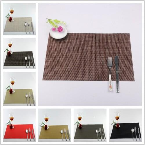 30x45cm Woven Table pad Mat Non-slip Stain Heat Resistant Kitchen Dining Tablecloth Washable Home Decoration PVC Table Placemats