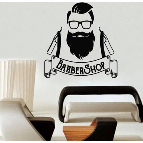 Barber Shop Vinyl Wall Decal Barbershop Logo Sign Window Decor Art Design Wall Decals Beauty Salon Hairdressing Sicker N232