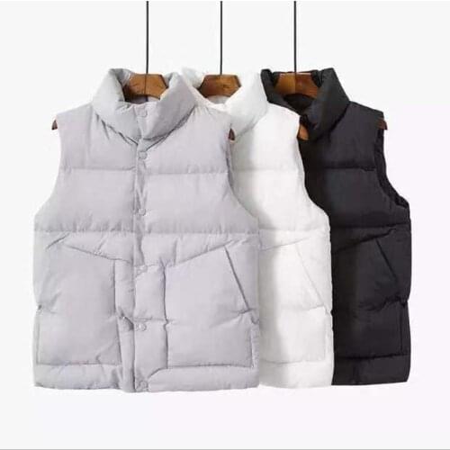 Fashion 2021 Women Down Cotton Padded Vest Coats Autumn Winter Female Sleeveless Collar Vests Girls Casual Solid Warm Waistcoat