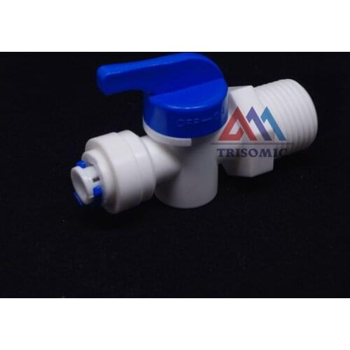 1/4" Inline Quick Fitting,1/2" male thread Ball Valve Quick Fitting Connection Aquarium RO Water Filter Reverse Osmosis System