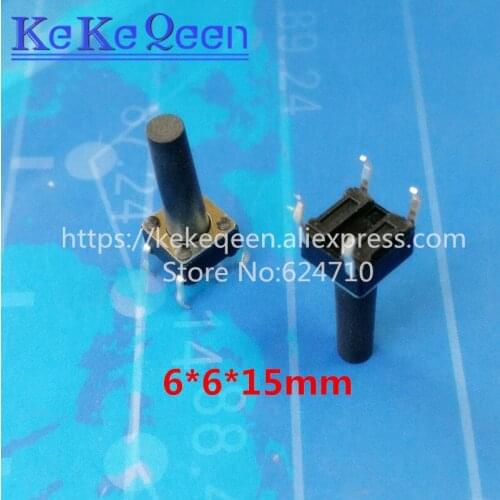 1000PCS Push Button Switches 6*6*15MM 6mm*6mm*15mm DIP-4 Tactile Switches Push Button Tact Switch 6x6x15mm Micro Switch