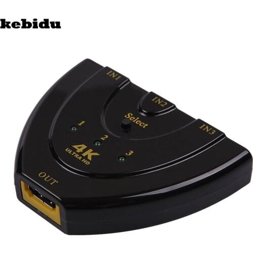 1080P 4K*2K 3D Mini 3 Port HDMI-compatible Switch 1.4b 4K Switcher Splitter 3 in 1 out Port Hub for DVD HDTV Xbox PS3 PS4