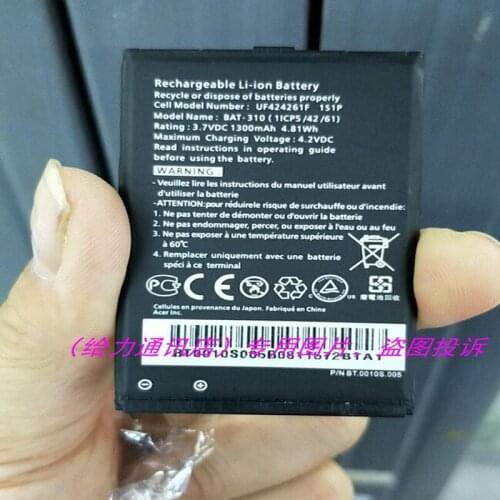 1300mAh BAT-310 UF424261F 1S1P For Acer E310 M310 E320 E330 E310F W4 E210 C6 S120 S300 Batterywith phone stander