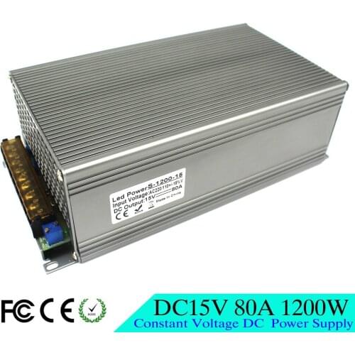 15V DC Power Supply Switching 80A 1200W Driver Transformers 110V 220V AC to DC 15V SMPS for strip lamp Light CCTV CNC Motor