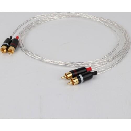 3AG Single Crystal Silver audio cable Hifi RCA interconnect cable with Gold plated plug for Amplifier CD player,type cable,rca c