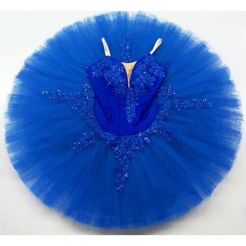 Sleeping Beauty Blue Bird Professional Ballet Tutu Girls Royal Blue Swan Classical Ballet Dance Costume Pancake Tutu Dress kids