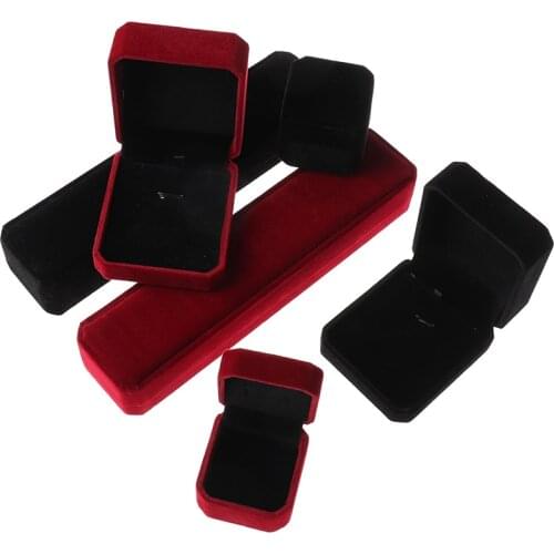 1Pc Velvet Presentation Gift Jewellery Ring Necklace Pendant Display Box Case Gift Packaging And Storage