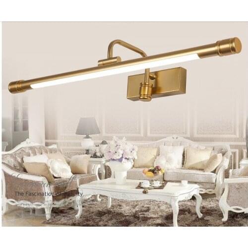 Free Shipping Antique Brass LED Wall Lamps Bathroom Mirror Lamp Swing Arm Mirror Bracket Lighting LED Indoor 110V / 220V Lamp