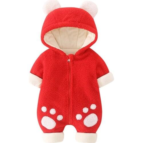 Baby cute super cute one-piece baby winter clothes plus velvet thick warm autumn clothes super western princess autumn winter