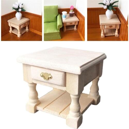 DIY 1:12 Dollhouse Bedroom End Table Furniture Pretend Play Fairy Landscape Decor Accs Toys Gifts