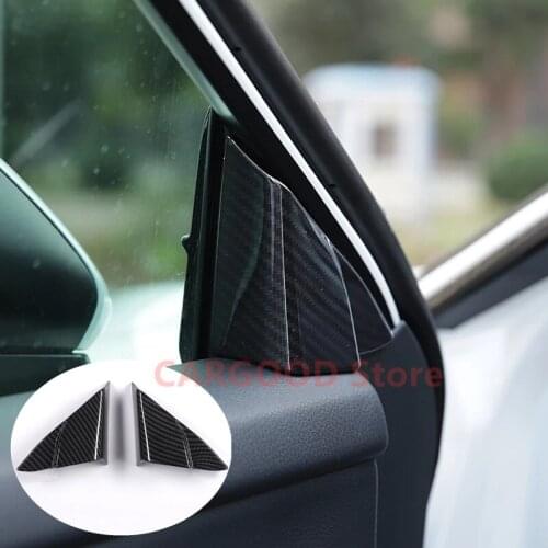 For Toyota Camry 2018 2019 ABS Matte/Carbon Fibre Interior Front Triangle Frame Covers Front Window A Pillar Sticker Car Styling