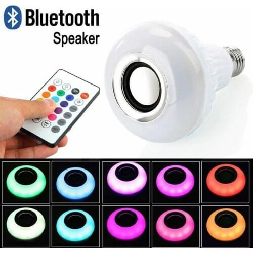 E27 LED RGB Smart Bulb 12W Dimmable Wireless Bluetooth Music Playing Magic Bulb With 24 Modes Remote Control To IOS /Android
