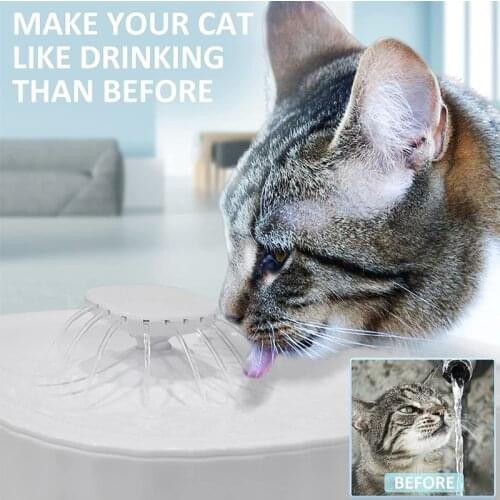 3L Pet Fountain Cat Fountain with Super Quiet Smart LED Light Activated Carbon Filters Multiple Fountain Outlet Durable