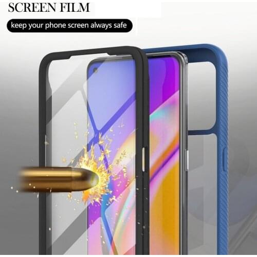 Hybrid Armor Shockproof Protective Case WIth PET Screen Film For OPPO A94 A53 4G OPPO F19 Pro OPPO Reno 5 Lite 5F Back Cover