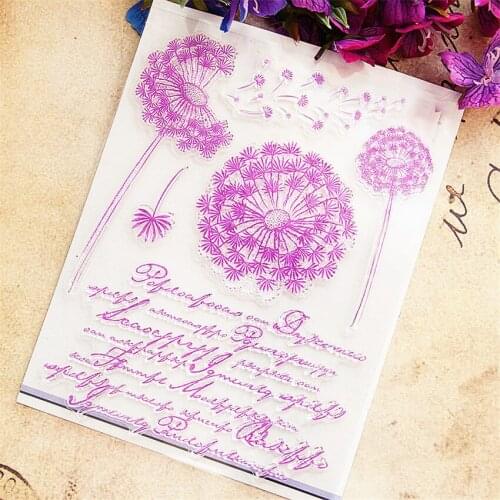 Hot sale Purple dandelion Transparent Clear Stamps / Silicone Seals Roller Stamp for DIY scrapbooking photo album/Card Making