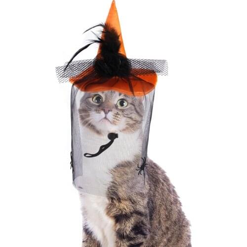 Cat Hats New Products Pets Funny Headwear For Cats Halloween Hats Black Yarn Spider Headgear Funny Cat Pet Clothing Pet Supplies