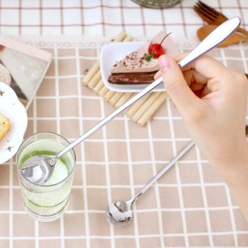 High Quality Stirring Spoons Stainless Steel Long Handle Spoon Teaspoons for Coffee Ice Cream Kitchen Accessories