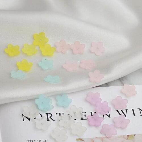 30pcs 10mm 13mm Matte Flower Beads Macaron Coloured Abs Spacer Beads For Jewelry Making Materials Diy Hairpin Tassle Earrings