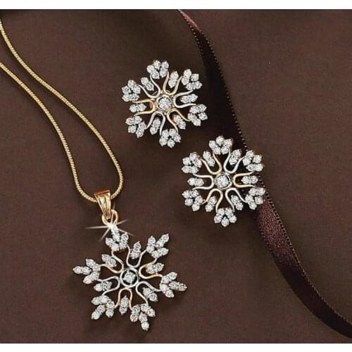 Fashion necklace set for women statement simple vintage snowflake pendant womens accessories birthday valentines day present