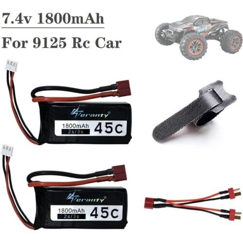 Upgrade to 3600mAh T Plug For 9125 Remote Control Rc Car Spare Parts 7.4v 1800mah Lipo Battery XLH 9125 battery 1800mah 7.4V