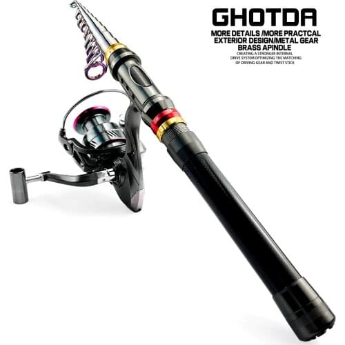 Portable Travel Fishing Spinning Fishing Rod Combo 1.8-3.6m Telescopic Fishing Rod and 13BB Fishing Reel Wheel Pesca