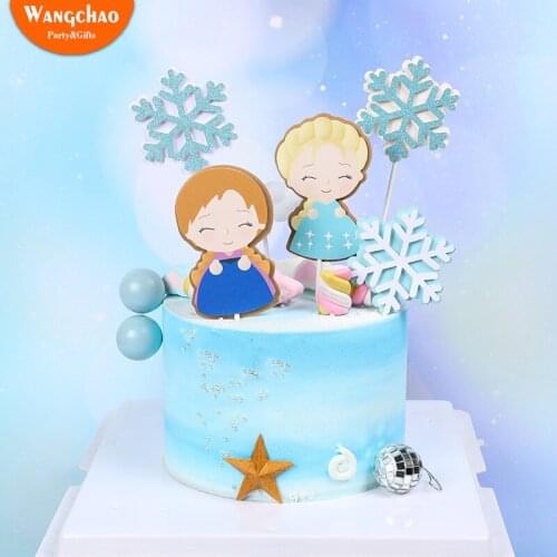 Lovely Snowflake Cake Topper Beautiful Winner Snowflake Cake Decoration New Year Christma Theme Happy Birthday Party Supplies