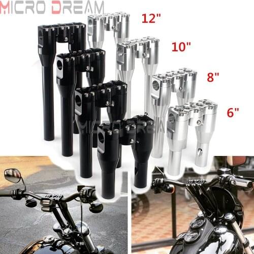 6"+1"/8"+1"/10"+1"/12"+1" Handlebar Riser Kit 1-1/8" Straight Modular Handlebar Risers Top Clamp for Harley Cafe Racer Honda BMW