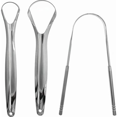 Stainless Steel Tongue Scraper Brush Cleaning Scraper Oral Care Keep Fresh Breath Improve Oral Hygiene Tongue Cleaner Tools