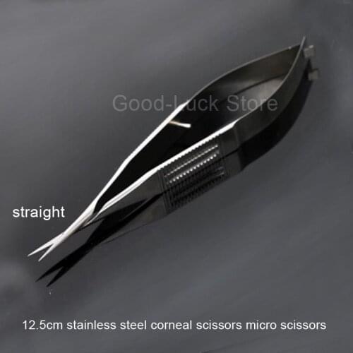 Fine 12cm stainless steel straight corneal scissors micro scissors