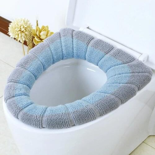 Universal Soft Toilet Seat Cover Comfortable Winter Warm Reusable Toilet Mat Seat Case Toilet Lid Cushion Pad Bathroom Supplies