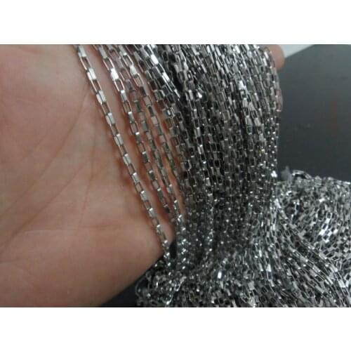 On sale 10m/Lot Fashion 3mm Long Box Link Chain Stainless Steel Jewelry Finding Chain in bulk DIY Jewelry marking