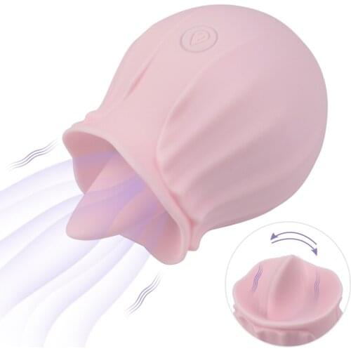 Adult Rose Shape Sucking Vibrator Nipple Sucker Oral Licking Clitoris Stimulation Powerful Sex Toys