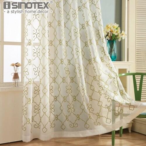 Window Curtain Voile Sheer Curtain Floral Embroidery Tulle Linen Fabrics for Bedroom Living Room Kid Bedroom Drape Panel 1PCS